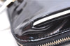 Authentic GUCCI Vintage Hand Bag Purse Enamel Black 7163E