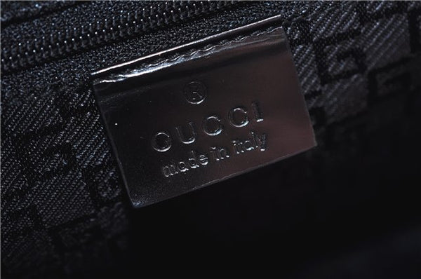 Authentic GUCCI Vintage Hand Bag Purse Enamel Black 7163E