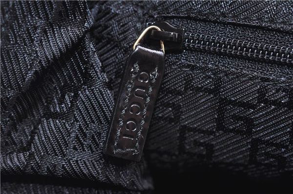 Authentic GUCCI Vintage Hand Bag Purse Enamel Black 7163E