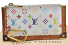 Authentic Louis Vuitton Monogram Multicolor Pochette Cles Coin Purse White 7164F