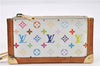 Authentic Louis Vuitton Monogram Multicolor Pochette Cles Coin Purse White 7164F