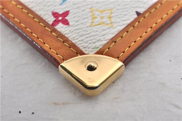 Authentic Louis Vuitton Monogram Multicolor Pochette Cles Coin Purse White 7164F