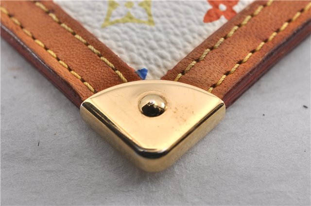 Authentic Louis Vuitton Monogram Multicolor Pochette Cles Coin Purse White 7164F