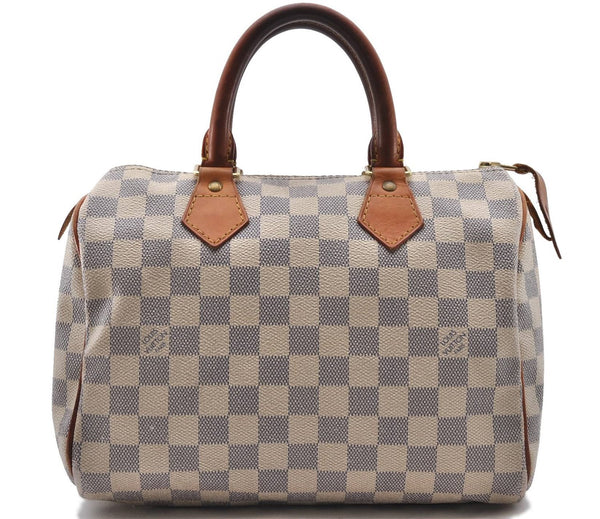 Authentic LOUIS VUITTON Damier Azur Speedy25 Hand Bag Purse N41534 LV 7165C