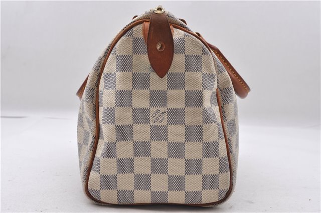 Authentic LOUIS VUITTON Damier Azur Speedy25 Hand Bag Purse N41534 LV 7165C