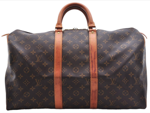 Authentic Louis Vuitton Monogram Keepall 45 Travel Boston Bag M41428 LV 7165E