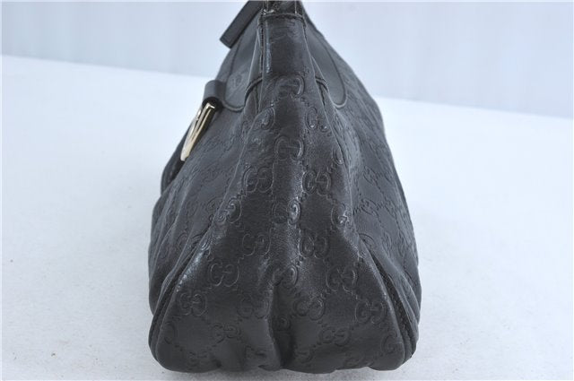 Authentic GUCCI Guccissima Abbey GG Shoulder Hand Bag Leather 190525 Black 7166B