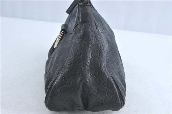 Authentic GUCCI Guccissima Abbey GG Shoulder Hand Bag Leather 190525 Black 7166B