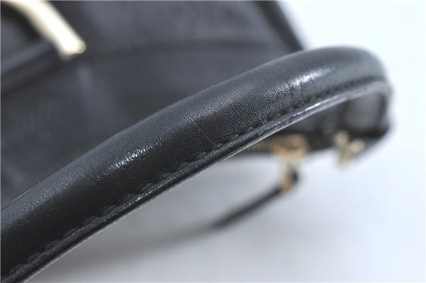 Authentic GUCCI Guccissima Abbey GG Shoulder Hand Bag Leather 190525 Black 7166B