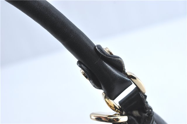 Authentic GUCCI Guccissima Abbey GG Shoulder Hand Bag Leather 190525 Black 7166B