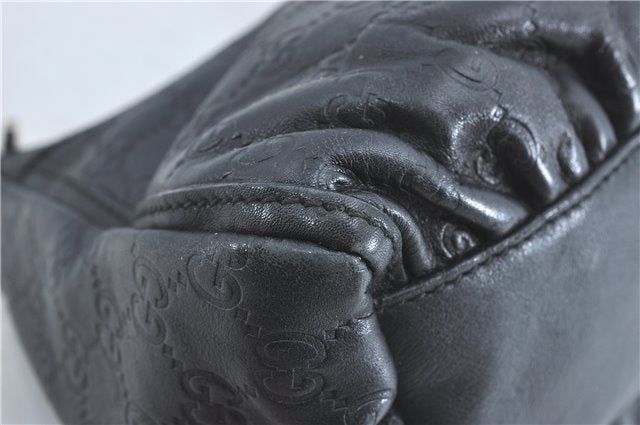 Authentic GUCCI Guccissima Abbey GG Shoulder Hand Bag Leather 190525 Black 7166B