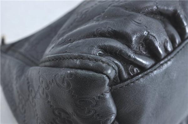 Authentic GUCCI Guccissima Abbey GG Shoulder Hand Bag Leather 190525 Black 7166B