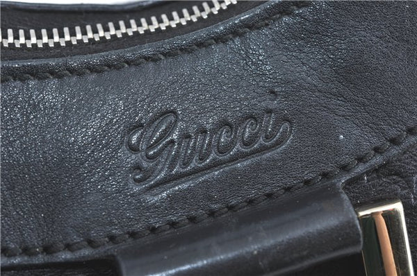 Authentic GUCCI Guccissima Abbey GG Shoulder Hand Bag Leather 190525 Black 7166B