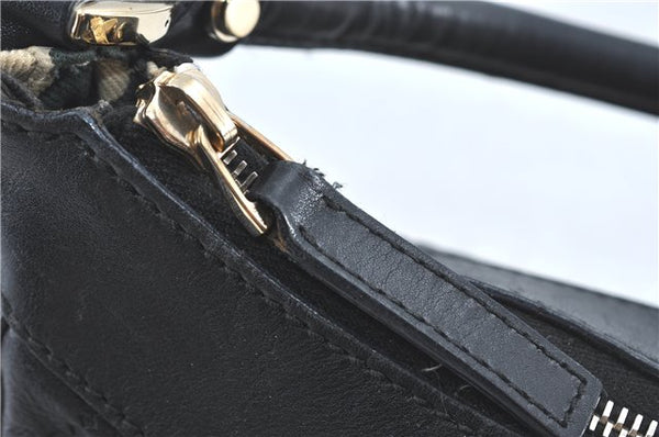 Authentic GUCCI Guccissima Abbey GG Shoulder Hand Bag Leather 190525 Black 7166B