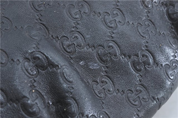 Authentic GUCCI Guccissima Abbey GG Shoulder Hand Bag Leather 190525 Black 7166B