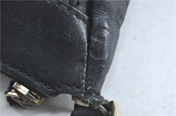 Authentic GUCCI Guccissima Abbey GG Shoulder Hand Bag Leather 190525 Black 7166B