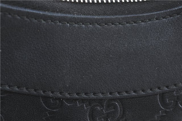 Authentic GUCCI Guccissima Abbey GG Shoulder Hand Bag Leather 190525 Black 7166B