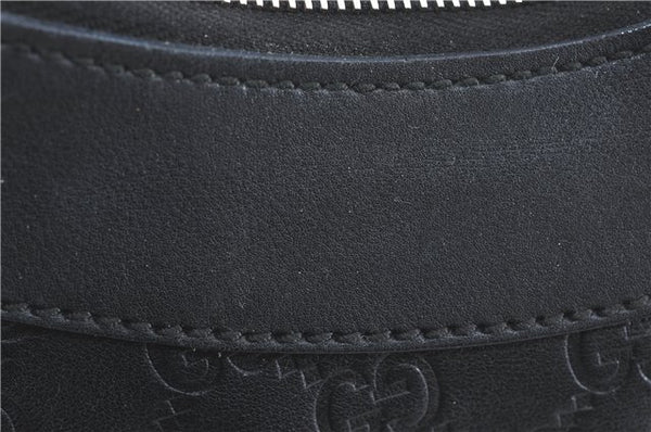 Authentic GUCCI Guccissima Abbey GG Shoulder Hand Bag Leather 190525 Black 7166B