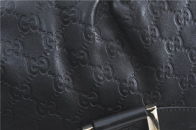 Authentic GUCCI Guccissima Abbey GG Shoulder Hand Bag Leather 190525 Black 7166B