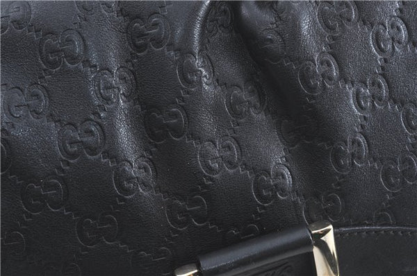 Authentic GUCCI Guccissima Abbey GG Shoulder Hand Bag Leather 190525 Black 7166B