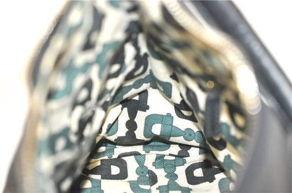 Authentic GUCCI Guccissima Abbey GG Shoulder Hand Bag Leather 190525 Black 7166B