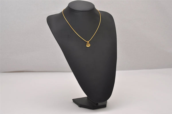 Authentic Christian Dior Gold Tone Chain Pendant Necklace CD 7166I