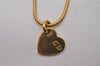 Authentic Christian Dior Gold Tone Chain Pendant Necklace CD 7166I