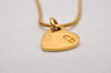 Authentic Christian Dior Gold Tone Chain Pendant Necklace CD 7166I