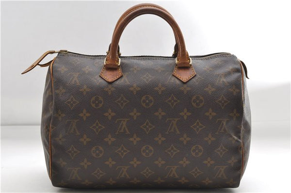 Authentic Louis Vuitton Monogram Speedy 30 Hand Boston Bag Purse M41526 LV 7168D