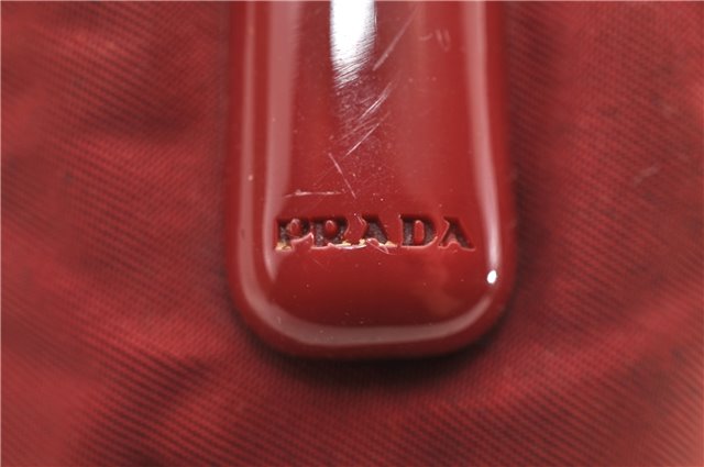 Authentic PRADA Nylon Plastic Shoulder Bag Purse Red 7169C