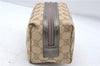 Authentic GUCCI Vintage Cosmetic Pouch Purse GG Canvas Leather Beige  7169D