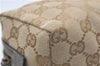 Authentic GUCCI Vintage Cosmetic Pouch Purse GG Canvas Leather Beige  7169D