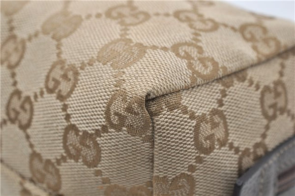 Authentic GUCCI Vintage Cosmetic Pouch Purse GG Canvas Leather Beige  7169D