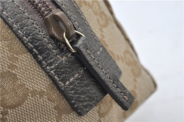 Authentic GUCCI Vintage Cosmetic Pouch Purse GG Canvas Leather Beige  7169D