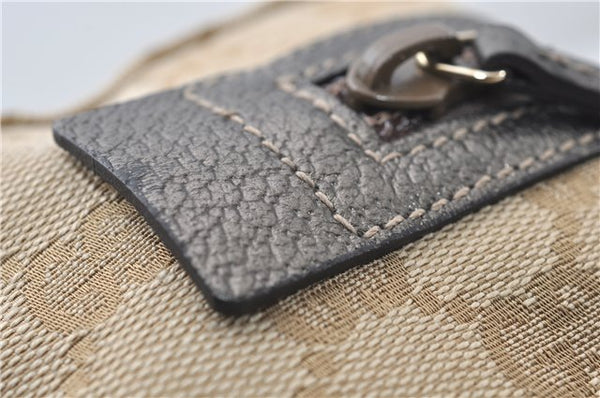Authentic GUCCI Vintage Cosmetic Pouch Purse GG Canvas Leather Beige  7169D