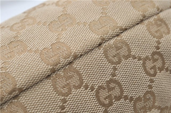 Authentic GUCCI Vintage Cosmetic Pouch Purse GG Canvas Leather Beige  7169D