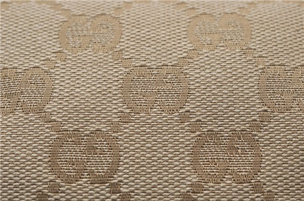 Authentic GUCCI Vintage Cosmetic Pouch Purse GG Canvas Leather Beige  7169D