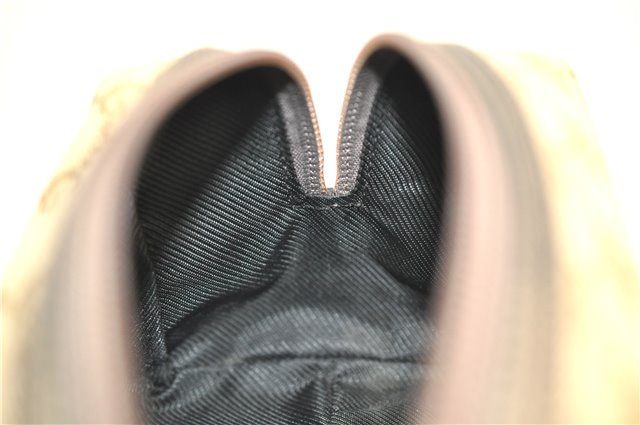 Authentic GUCCI Vintage Cosmetic Pouch Purse GG Canvas Leather Beige  7169D