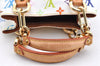 Auth Louis Vuitton Monogram Multicolor Audra Tote Hand Bag White M40047 LV 7170I