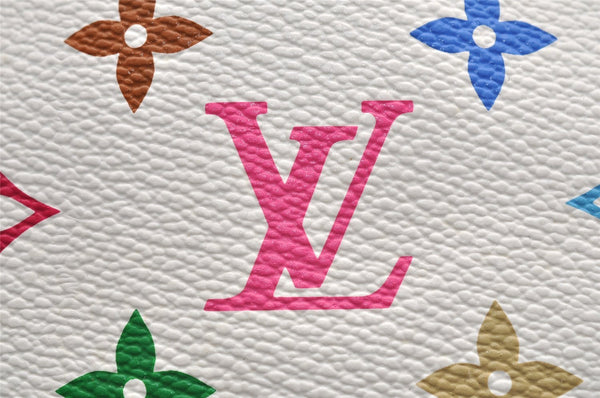 Auth Louis Vuitton Monogram Multicolor Audra Tote Hand Bag White M40047 LV 7170I