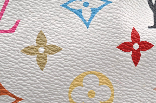 Auth Louis Vuitton Monogram Multicolor Audra Tote Hand Bag White M40047 LV 7170I