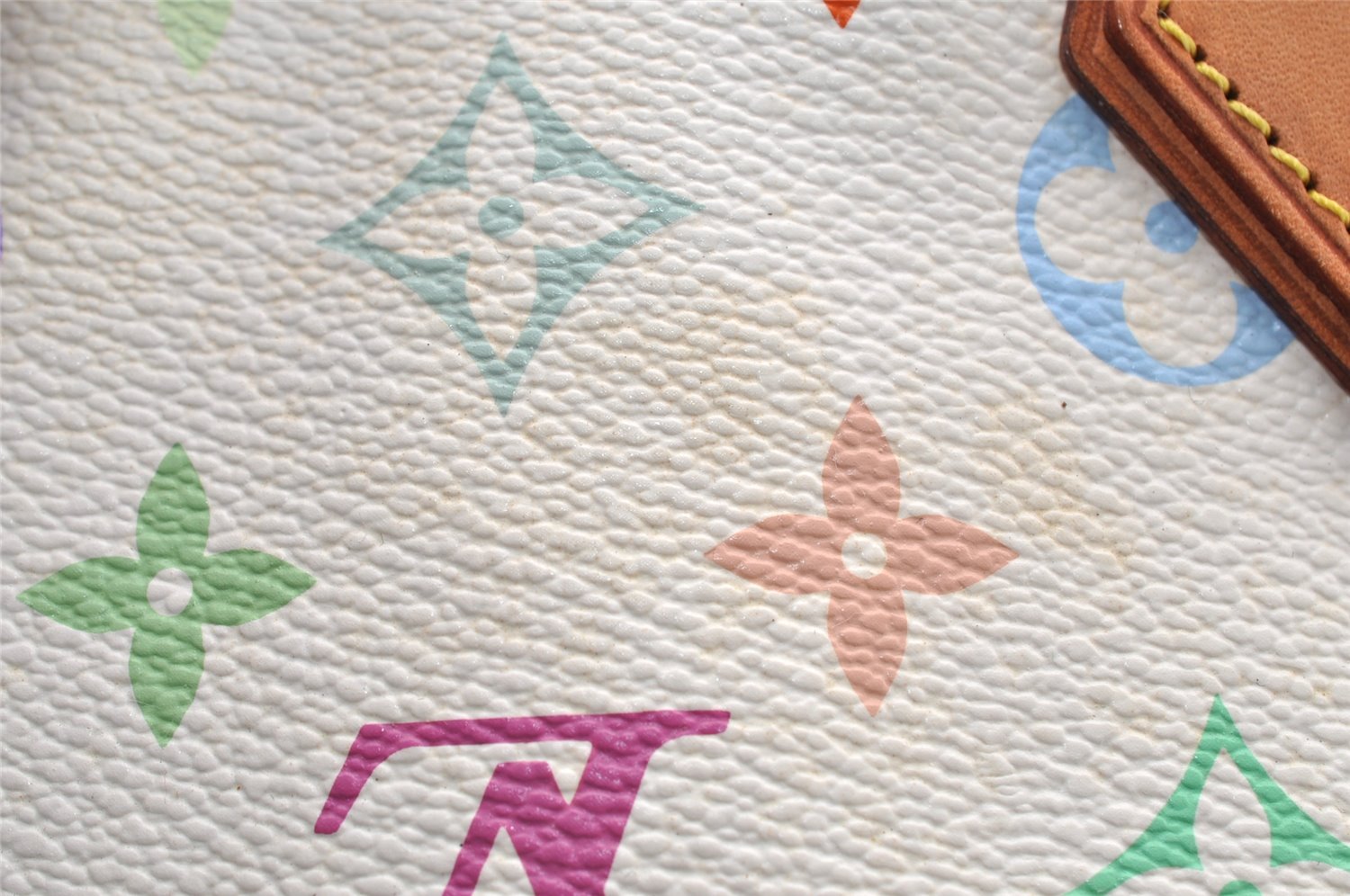 Auth Louis Vuitton Monogram Multicolor Audra Tote Hand Bag White M40047 LV 7170I