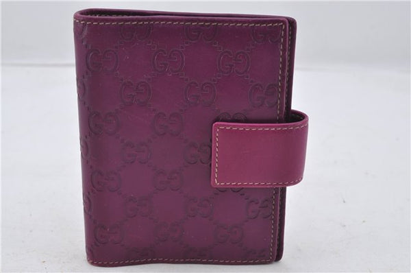 Authentic GUCCI Guccissima Agenda Notebook Cover GG Leather 115240 Purple 7171E