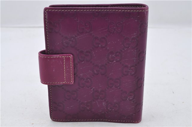 Authentic GUCCI Guccissima Agenda Notebook Cover GG Leather 115240 Purple 7171E