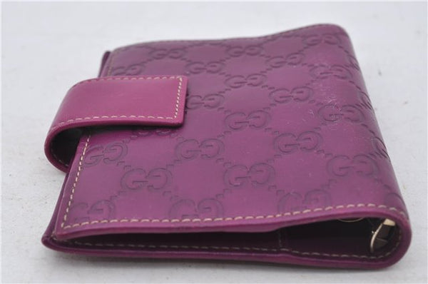 Authentic GUCCI Guccissima Agenda Notebook Cover GG Leather 115240 Purple 7171E