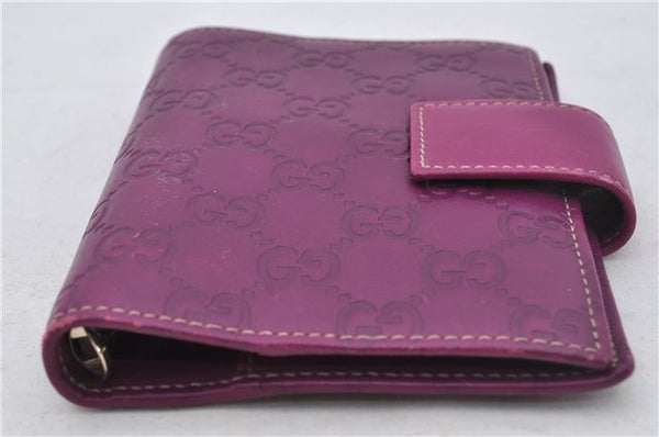 Authentic GUCCI Guccissima Agenda Notebook Cover GG Leather 115240 Purple 7171E