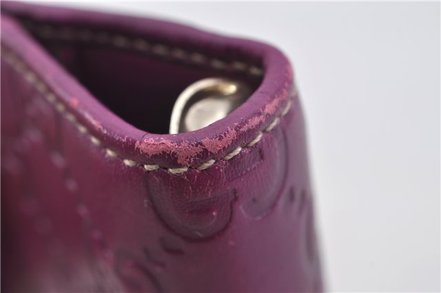 Authentic GUCCI Guccissima Agenda Notebook Cover GG Leather 115240 Purple 7171E