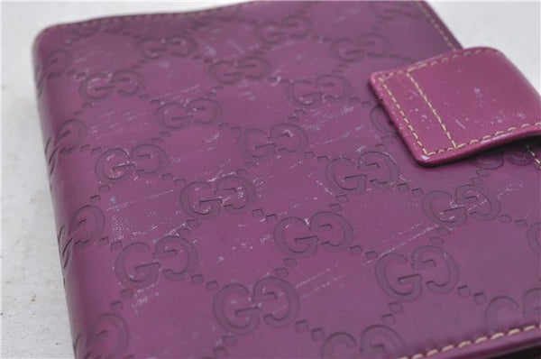 Authentic GUCCI Guccissima Agenda Notebook Cover GG Leather 115240 Purple 7171E