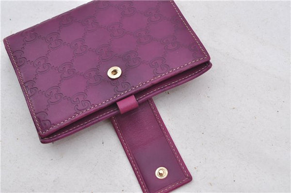 Authentic GUCCI Guccissima Agenda Notebook Cover GG Leather 115240 Purple 7171E