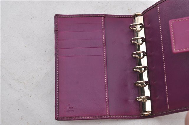 Authentic GUCCI Guccissima Agenda Notebook Cover GG Leather 115240 Purple 7171E